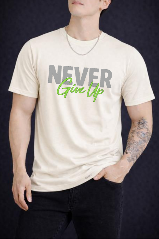 NEVER GIVE UP Standard T-Shirt | BroCulture